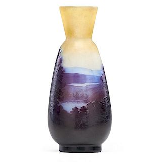 GALLE Cameo glass landscape vase