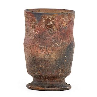 GEORGE OHR vase with volcanic glaze