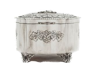ITALIAN 925 STERLING SILVER HANDMADE CHASED FLORAL LEAF SWIRL BESUMIM SPICE BOX