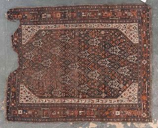 Antique Shiraz rug, approx. 5.2 x 6.5 (as is)