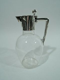 Antique Decanter - Art Deco Modern - German 800 Silver Glass - Koch & Bergfeld