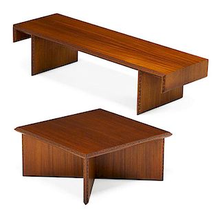 FRANK LLOYD WRIGHT Coffee table and side table
