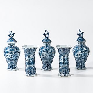 Five-piece Delft Garniture Set