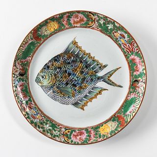 Export Porcelain Fish Plate from the Table Service of President and Mrs. Ulysses S. Grant