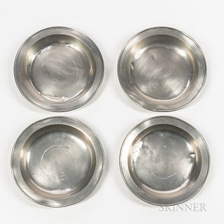 Set of Four Shallow Pewter Bowls