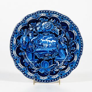Staffordshire Transfer Decorated Historical Blue States Plate