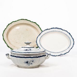 A Creamware Platter and a Pearlware Tureen and Undertray