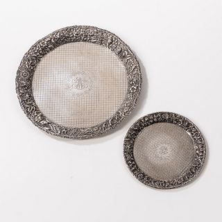Two Coin Silver Trays