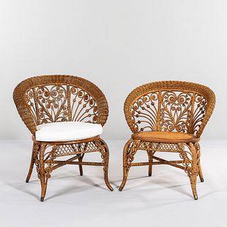 Two Similar Fancy Wicker Chairs