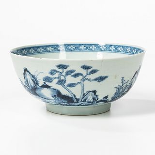 Small Export Porcelain Nanking Cargo Punch Bowl