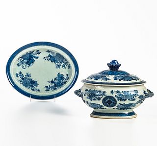 Export Porcelain Covered Tureen and Undertray