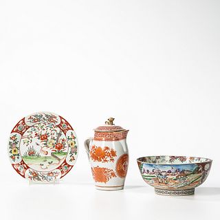 Three Export Porcelain Table Items