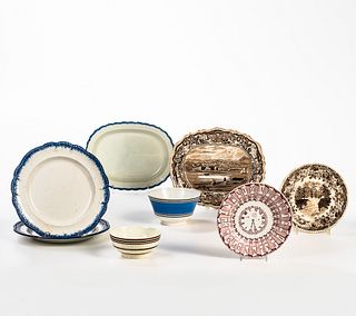 Eight Early Staffordshire Table Items