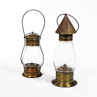 Two Brass Hanging Lanterns