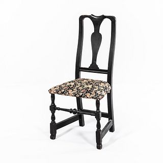 Black-painted Vase-baked Side Chair