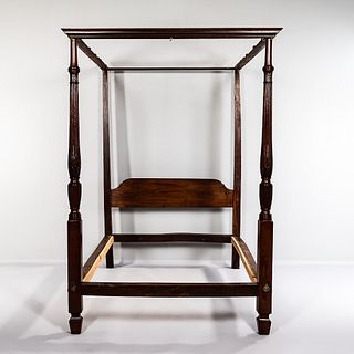 Federal Mahogany Carved Canopy Bed