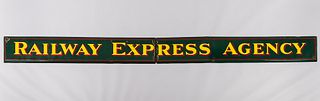 Two Part Enamel Railway Express Agency Sign