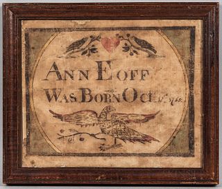 Ann Eoff Watercolor Birth Record