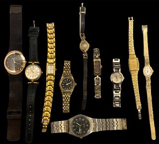 Ten Vintage Watches BULOVA, GUCCI, SEIKO