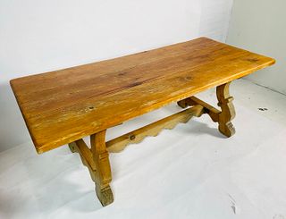 Vintage Farm Style Dining Table in Thick Solid Wood