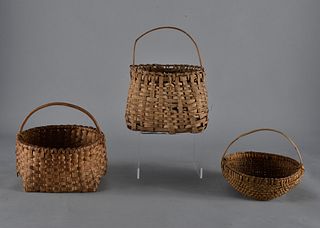 Antique Oak Split Basket (3)