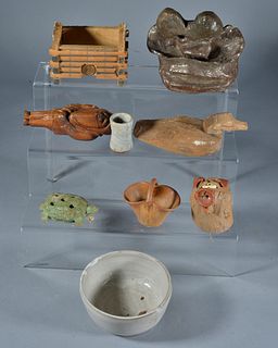 Folk Art Pottery Grouping and other 