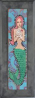 Folk Art Painted Mermaid