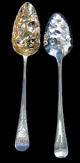 W. Elliott Sterling Silver Berry Spoons, Pair