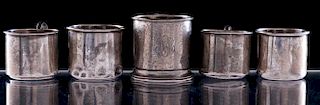 Sterling Silver Cups, Five (5)