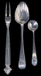 G. Jensen Fork & English Sterling Silver Spoons, 3