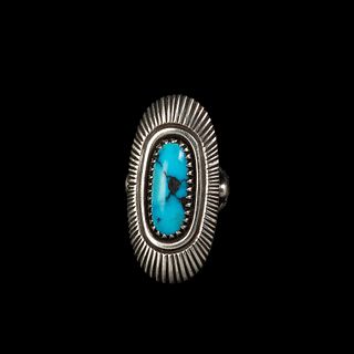 Kenneth Begay, Silver Ring with Turquoise Stone