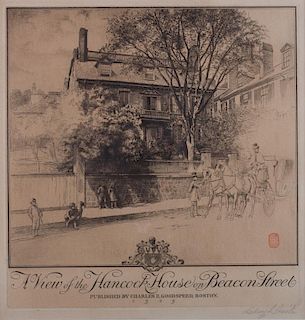 Charles Goodspeed Hancock House Signed Lithograph