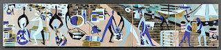 Judith Daner (American, 20th Century)      Fishermen's Wharf/A Five-tile Composition