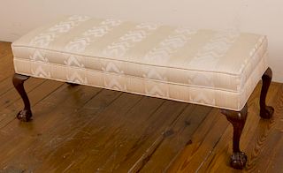 Upholstered Cushion Claw Foot Bench