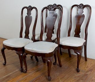 Ethan Allen Cherry Georgian Chairs, Four (4)