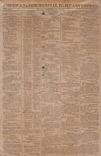 American newspaper, Baltimore, dated 1812