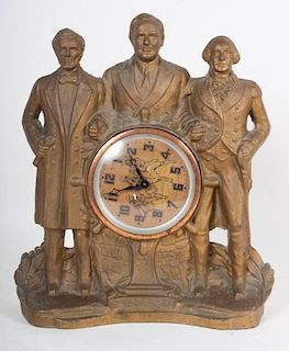 "Steersmen" spelter figural clock