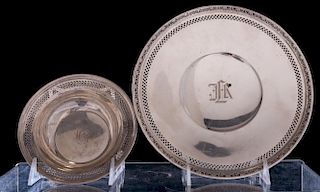 Sterling Bowl & Pedestal Plate, Two (2)