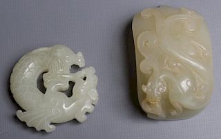 Jade Dragon Figures, Two (2)