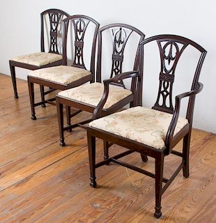 Splat Back Dining Chairs, Four (4)