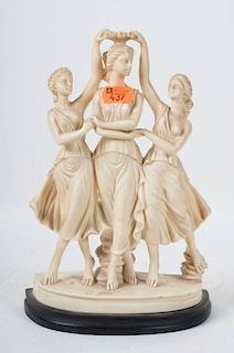 A. Santini resin sculpture of "The Three Graces"