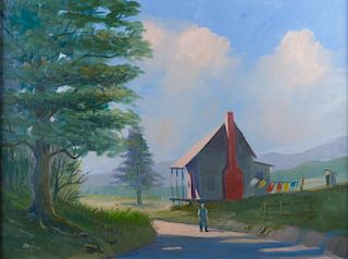 Oil on Canvas Country Scene