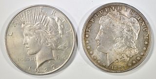 LOT OF 2 SILVER DOLLARS: