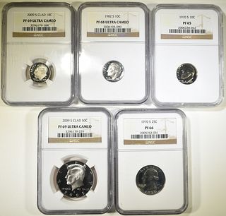 MIXED TYPE NGC GRADED COINS: