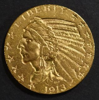 1913-S GOLD $5 INDIAN  NICE ORIG BU