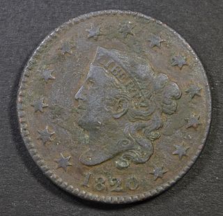 1820 SM DATE LARGE CENT  VF SOME CORROSION