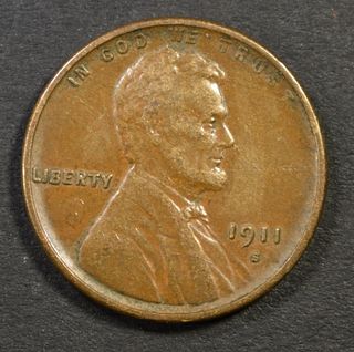 1911-S LINCOLN CENT XF