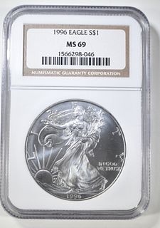 1996 AMERICAN SILVER EAGLE NGC MS 69