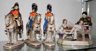 Four German porcelain Napoleonic figures