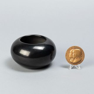 Maria Martinez, Small Blackware Bowl + Copper Coin